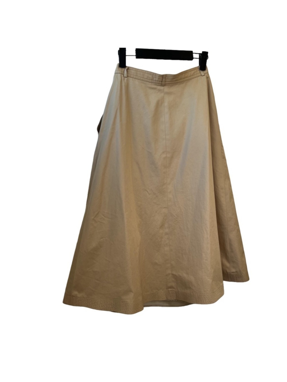 Vintage 1980s Barry Bricken Tan Khaki A-Line Midi Circle Skirt XS fits 26” waist - Picture 6 of 13